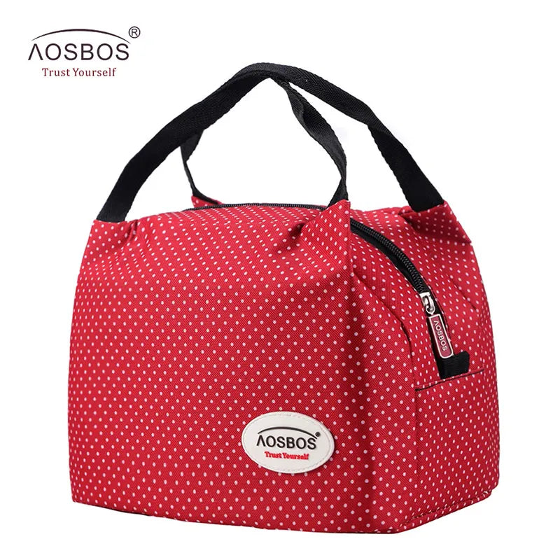 Aosbos Fashion Portable Insulated Canvas Lunch Bag Thermal Food Picnic Lunch Bags for Women Kids Men Cooler Lunch Box Bag Tote