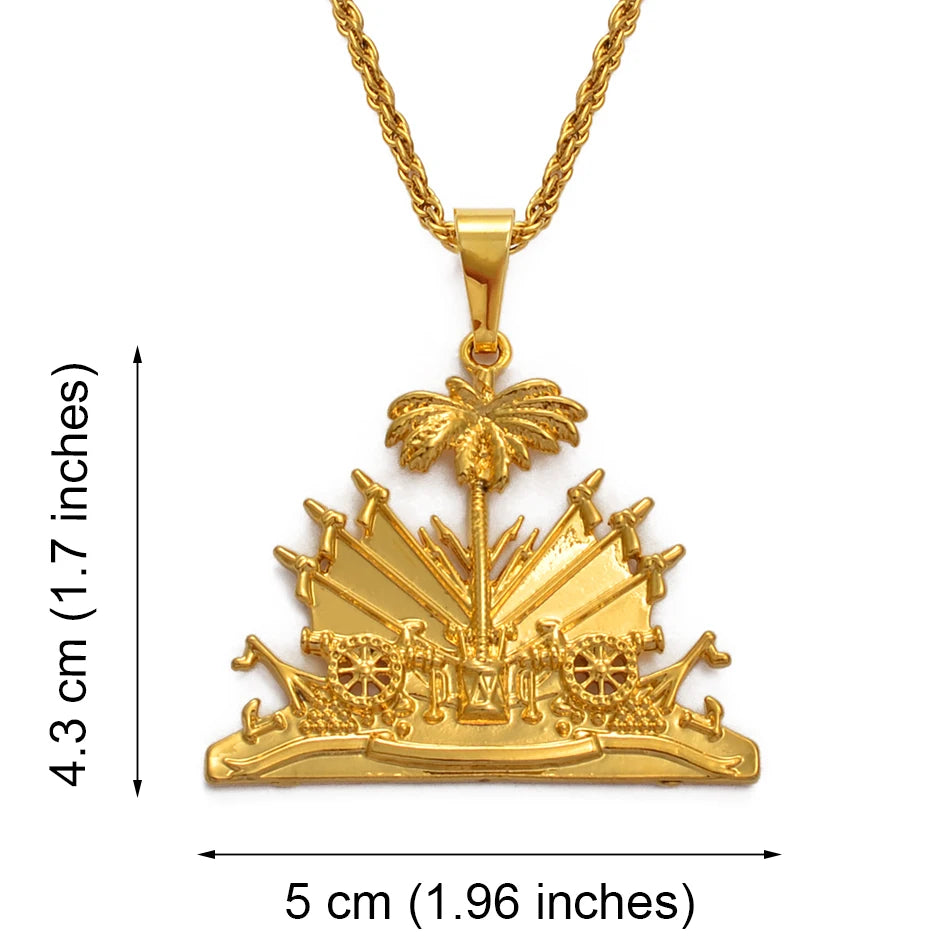 Anniyo Haiti Pendant and Necklace for Women/Girls,Ayiti Items Jewelry of Haiti #068506