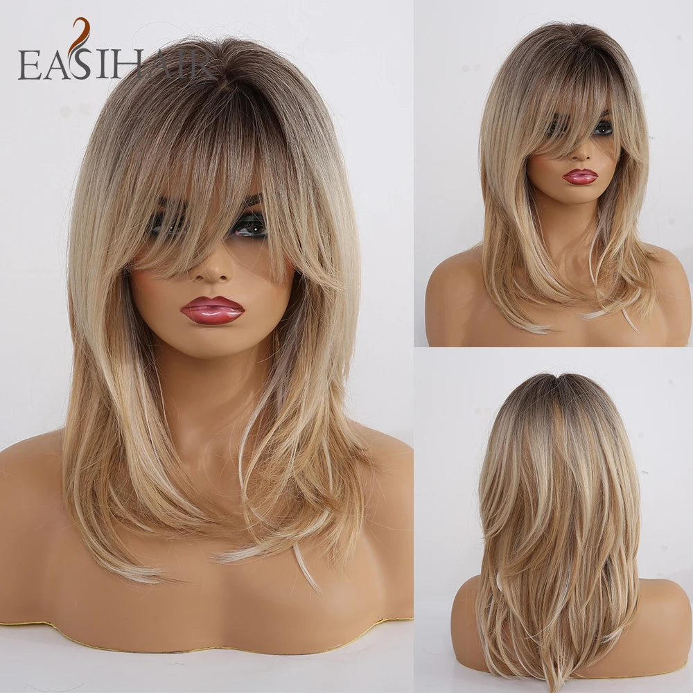 EASIHAIR Synthetic Wigs for Women Delivery from UK warehouse 3-5 Days Fast Shipping Brown Blonde Cosplay Wigs Heat Resistant