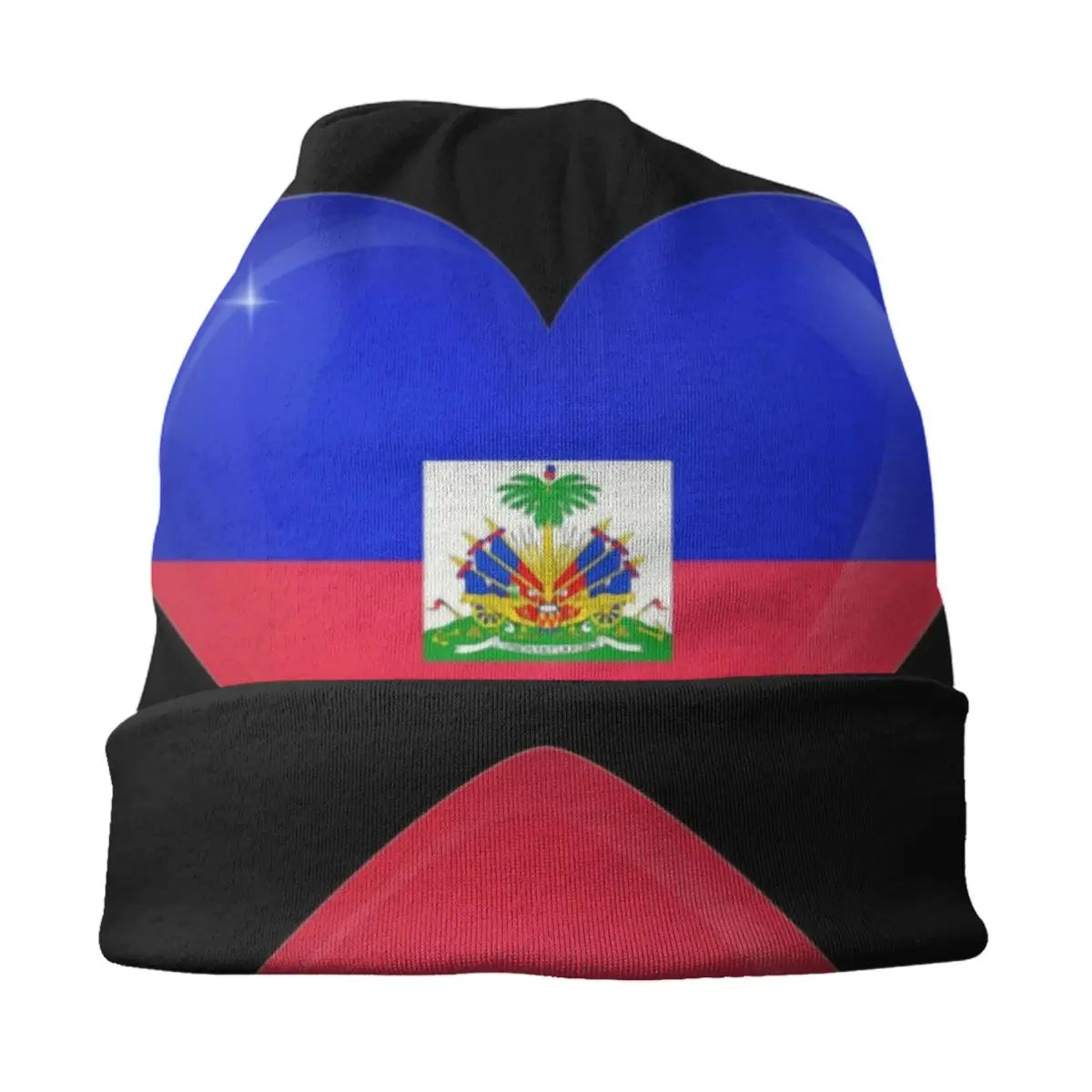 Haiti Flag Heart Skullies Beanies Caps Unisex