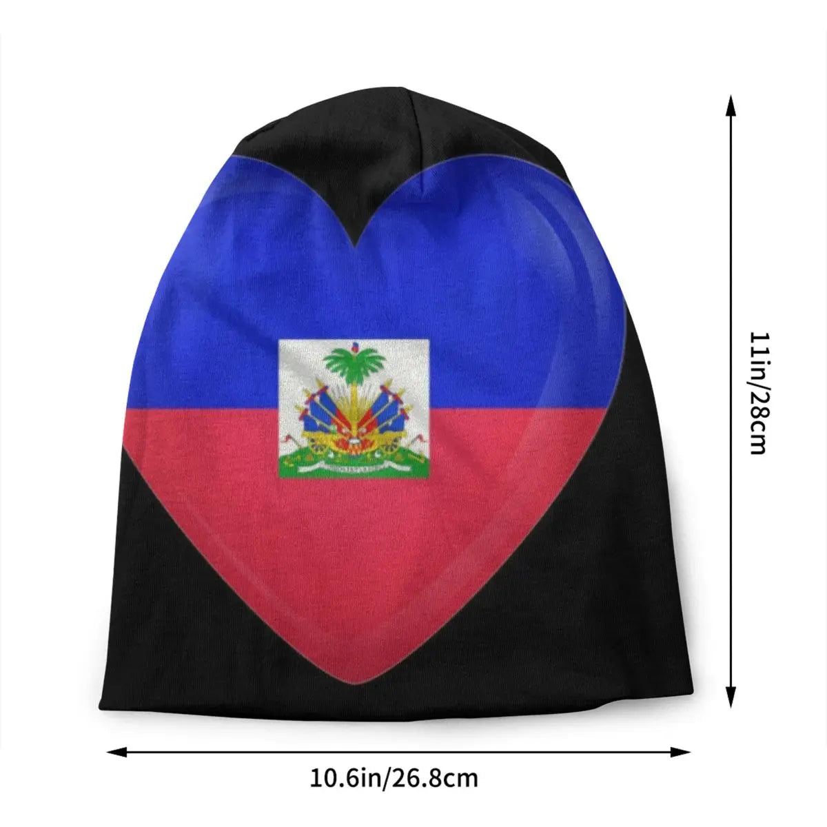 Haiti Flag Heart Skullies Beanies Caps Unisex