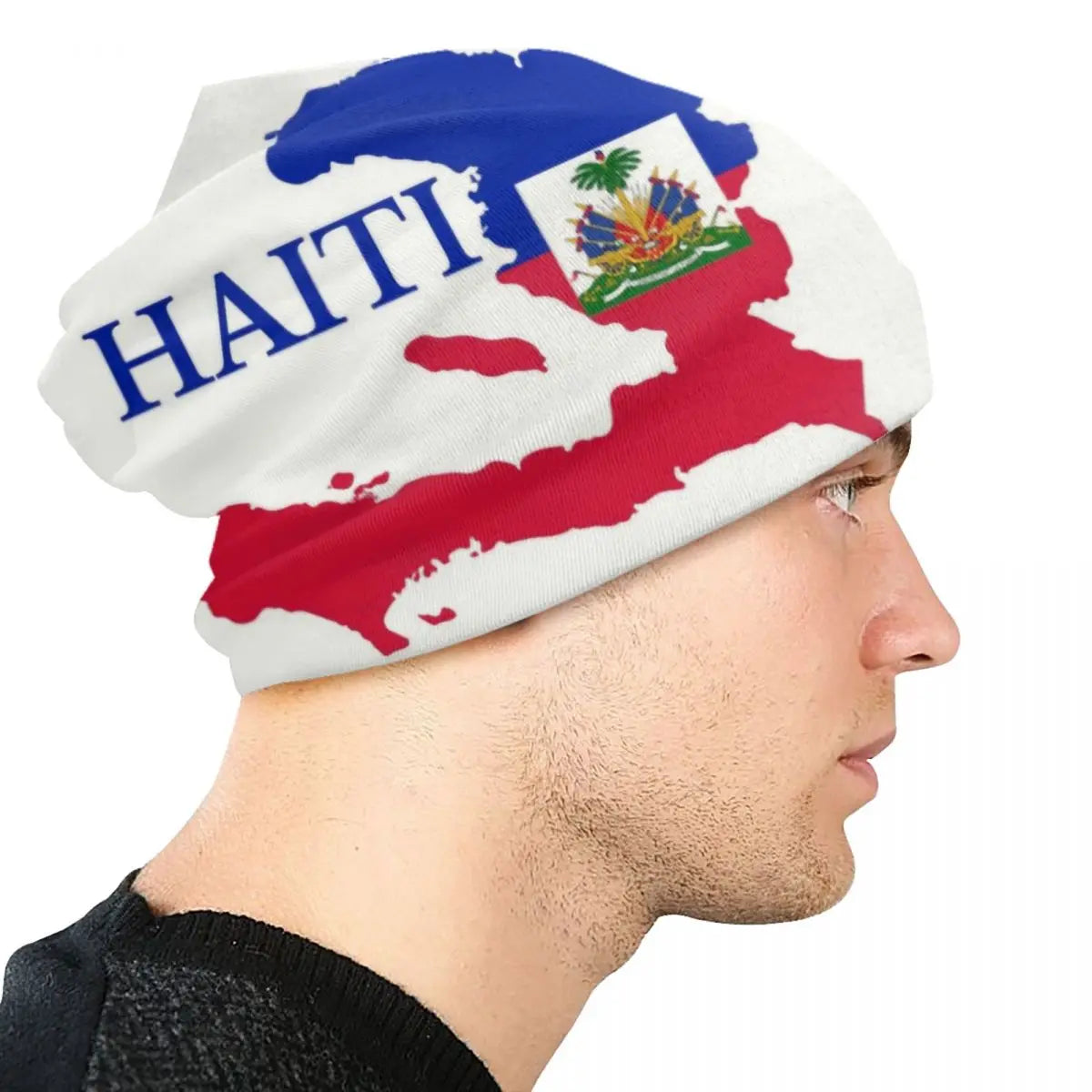 Haiti Map Flag Skullies Beanies Caps Men Women Unisex Trend Winter Warm Knitting Hat Adult Haitian Patriotic Bonnet Hats