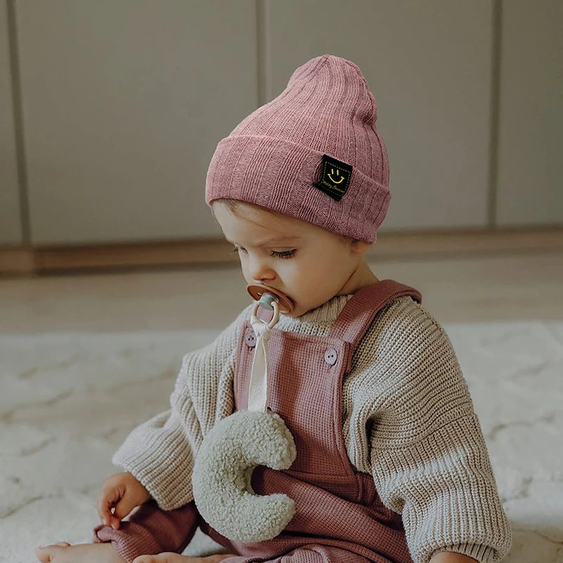 Autumn Winter Solid Color Baby Boys Girls Hat Knitted Soft Kids Beanie Cap For 0-3 Years Newborn Toddler Windproof Warm Hat 2022