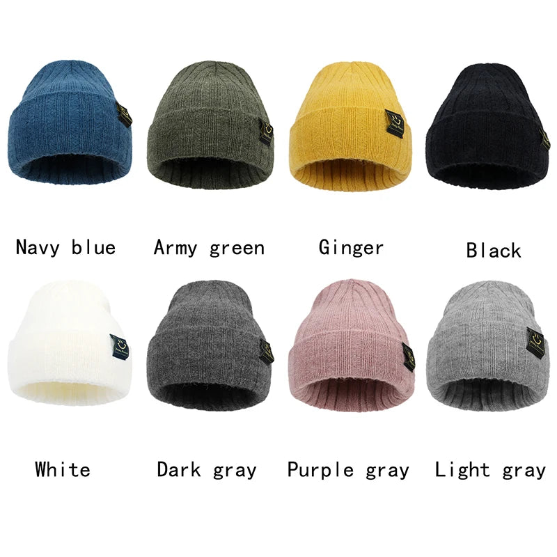 Autumn Winter Solid Color Baby Boys Girls Hat Knitted Soft Kids Beanie Cap For 0-3 Years Newborn Toddler Windproof Warm Hat 2022